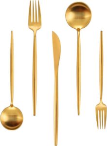 Chef's gold flatware set with elegant shine.