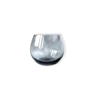 Smokey gray goblet glass for elegant dining.