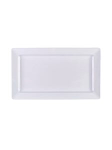 White melamine platter, 22x13 inches for catering.