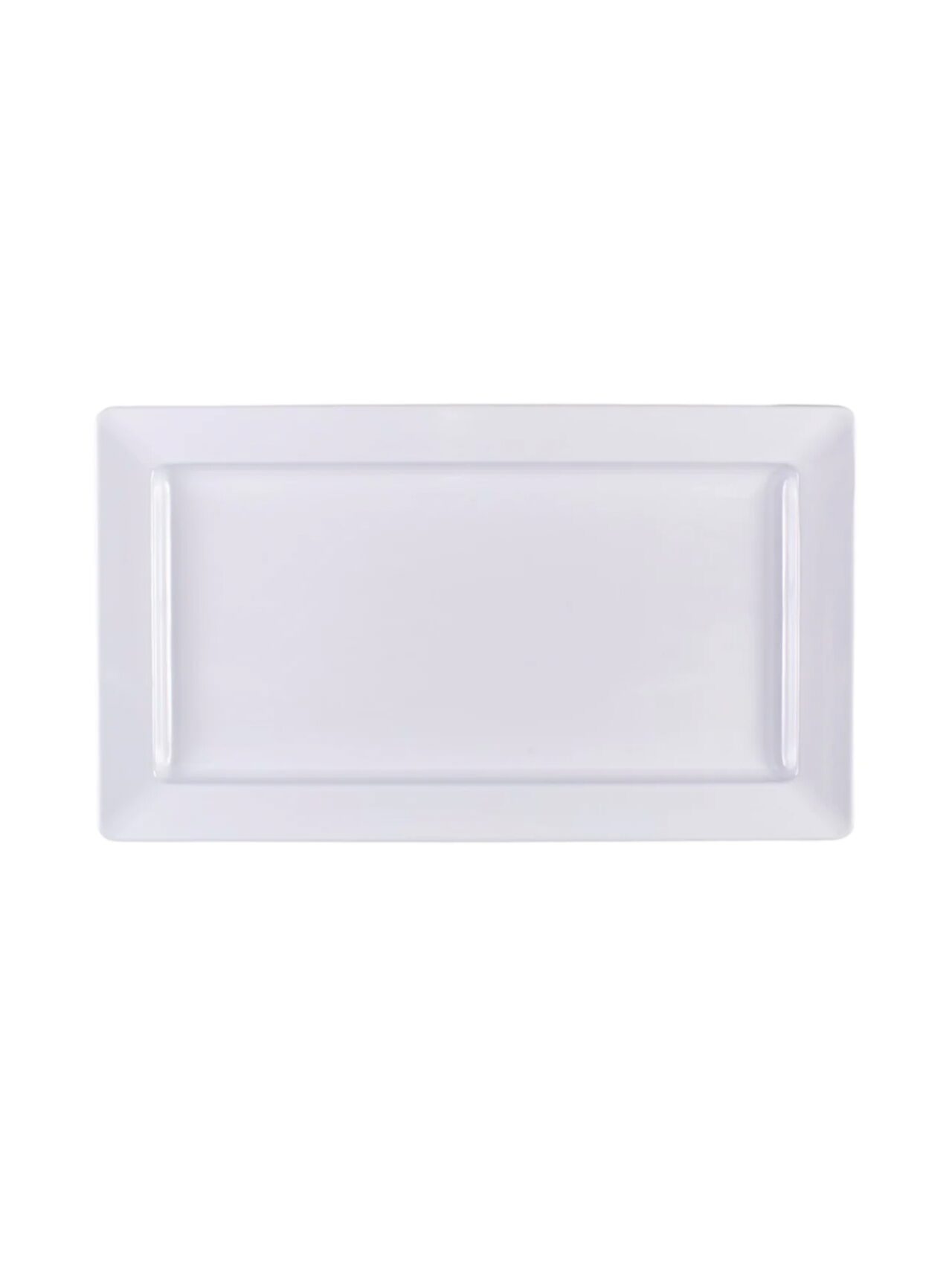 White melamine platter, 22x13 inches for catering.