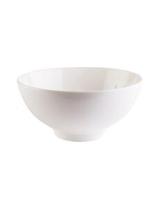 White ceramic serving bowl ideal for large portions.