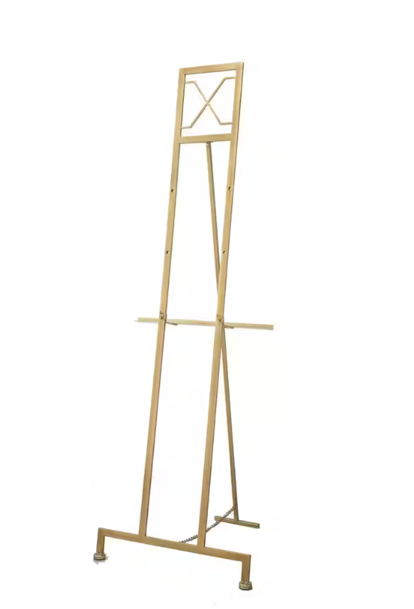 This is a 57" tall wood easel for signage at events